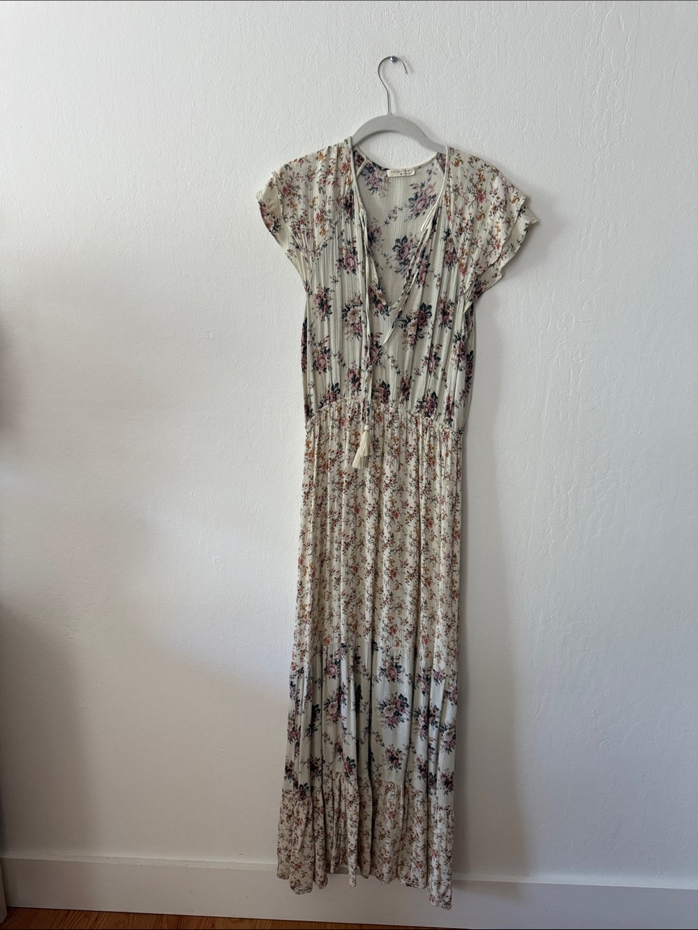 LoveStitch Boho Floral Maxi Dress - Cream Floral